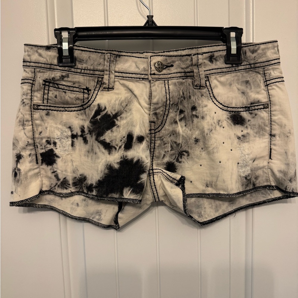Buffalo David Bitton Black and White Jean Shorts